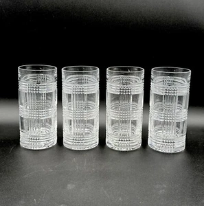 Set of 4 Ralph Lauren Crystal GLEN PLAID 6 1/4” Highball Glasses Signed RLL - Picture 1 of 7