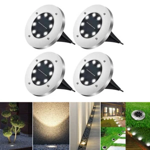 8LED Solar Ground Lights Outdoor Garden Landscape Disk Lights for Lawn Yard DecK - Bild 1 von 13
