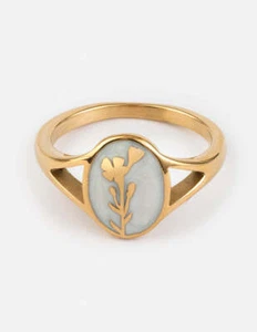 Wildflower Signet Ring - Picture 1 of 15