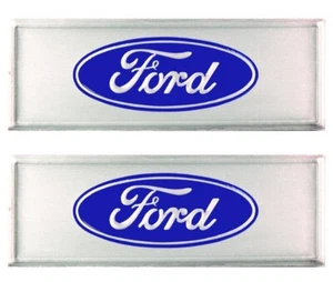 ¡Nuevo! Par de calcomanías con emblemas de placa de alféizar ovalada azul para Ford Mustang 1964-1973 juego de 2 - Imagen 1 de 9