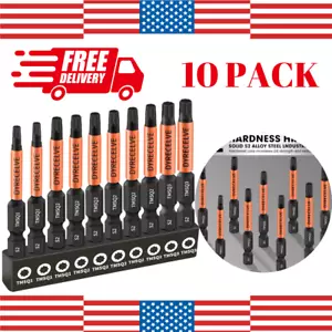 10er-Pack 8 Punkt Stern Bit Set, magnetischer Sechskantschaft, S2 legierter Stahl PREMİUM USA - Bild 1 von 19