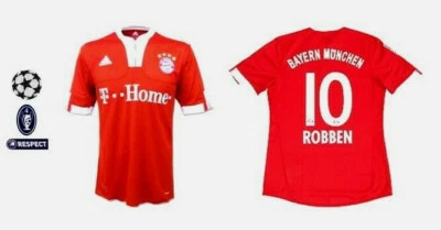 Trikot Adidas FC Bayern 2009-2010 Home UCL - Robben 10 I Champions League Badge - Bild 1 von 3