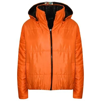 A2Z 4 KIDS® Mädchen Jacken Kinder Orange Wende Cropped Kapuze Wattiert Puffer Jacke Mäntel