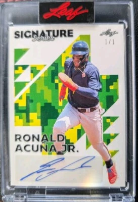 2023 Leaf Signature Series Ronald Acuna Jr Auto # 1/1 One Of One - Image 1 of 2