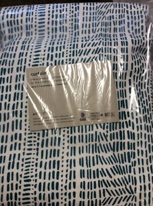 West Elm Two (2) Bomu Cotton Canvas Curtains 48x96 NIP Teal NEW - Picture 1 of 1