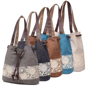 Large Retro Canvas Handbag Women Messenger Casual Travel Purse Tote Shoulder Bag - Picture 1 of 37