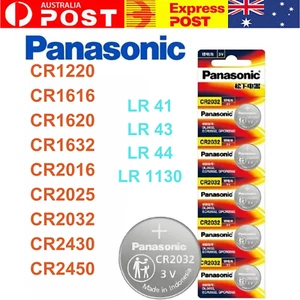 Panasonic Button Cell Batteries CR2032 CR2025 CR1632 CR2016 CR2450 LR44 LR41 - Picture 1 of 23