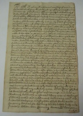 1769 Manuscript of ULSTER COUNTY, NY Arbitration Judgement, Hurley, Shawangunk - Image 1 of 3