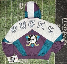 Vtg PRO PLAYER MIGHTY DUCKS ANAHEIM Daniel Young Sz 2x Hood Hockey Nhl