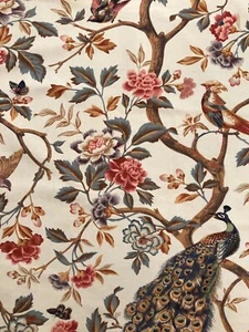 1,8 Yds SAMARCANDE Edmond Petit Paris Pfau Blumen Wohndeko Stoff (RF1064) - Bild 1 von 7