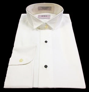 New Boys Medium Ivory Wing Collar Tuxedo Dress Shirt Candlelight Off-White   - Picture 1 of 3