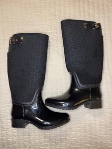 Tommy Hilfiger waterproof rain mud Textured Equestrian boots TWFHIBE - Picture 1 of 13