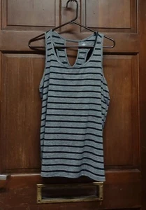 C9 By Champion Gray & Black Striped Activewear Tank Top Women's Size L - Picture 1 of 3