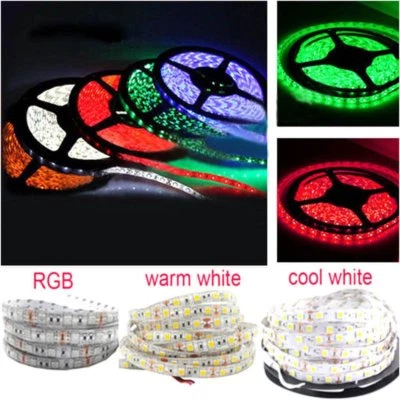 1m 3m 5m 5050 LED Strip Light Flexible lights Tape RGB White Warm 30-600LED 12V - Image 1 of 4