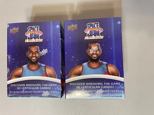 Lotto di 2 Upper Deck 2021 SPACE JAM New Legacy Lebron Blasters Lebron James Auto? - Foto 1 di 5