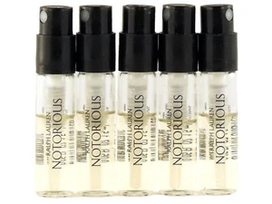 RALPH LAUREN NOTORIOUS EDP 1.5ml .05oz x 5 PERFUME SPRAY SAMPLE VIALS - Picture 1 of 1