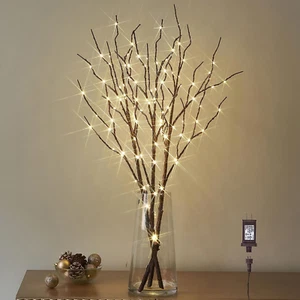 Lighted Brown Willow Branches 30IN 150 LED Plug in with Timer and Dimmer Tree Br - Picture 1 of 9