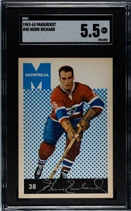 1962-63 Parkhurst - #38 Henri Richard - SGC 5.5 Excellent + HOF - Beauty - Picture 1 of 7