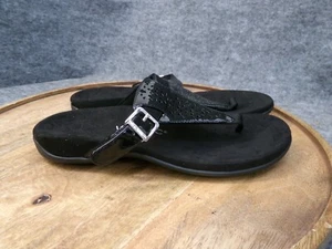 Vionic Tropez Womens Orthotic Black Patent Leather Thong Sandals Orthotic Size 7 - Picture 1 of 9