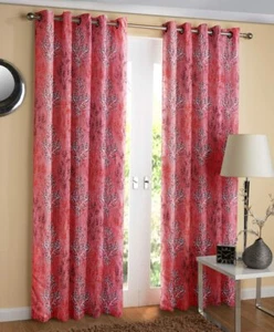 Set of 2 Printed Room Darkening Eyelet Curtain Drapes for Home Office 8 FT - Picture 1 of 5