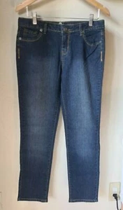 Girls SO Skinny Denim Size 14-1/2 14.5 Adjustable Waist Stretch Jeans Embroider - Picture 1 of 9