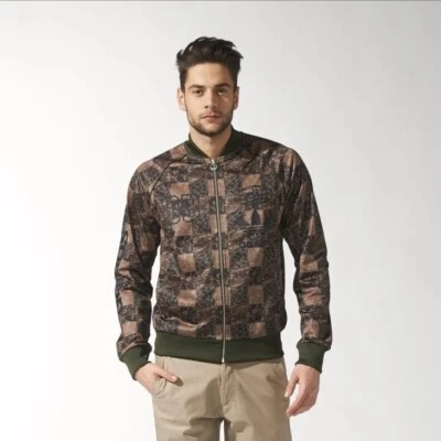 Adidas SUPERSTAR CHECK Track Sweat Shirt Jacket CAMO Checker Logo Top Men XS NEW - Image 1 of 4