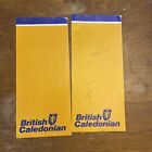 Pair British Caledonian Passenger Ticket Folders And Carbon 1981 Airplane Travel