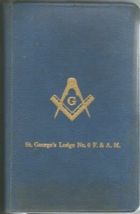 Holy Bible Masonic Edition 1957 Holman Blue Temple Illustrated Personalized - Picture 1 of 5