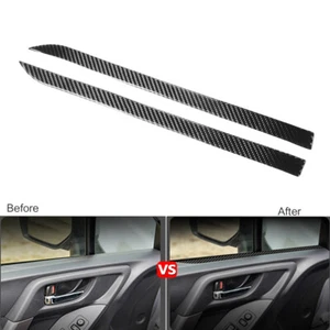 2Pcs For Subaru Forester 2013-2018 Carbon Fiber Interior Door Panel Strip Cover - Picture 1 of 10