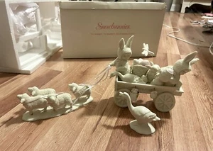 Large Vtg Dept 56 Snowbunnies To Market, To Market Delivering Eggs Figures - Picture 1 of 10