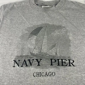 Vintage Chicago Navy Pier Embroidered Women's Medium Boxy T-Shirt Single Stitch - Picture 1 of 6