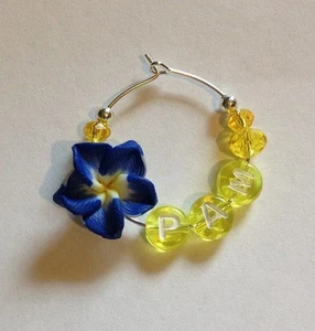 1 Personalisierter Frangipani Weinglas Charm Mädchen Nacht Hochzeit Brautparty - Bild 1 von 6