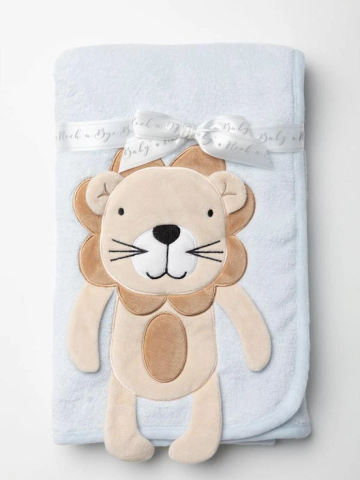 SNUGGLE TODS Babydecke / Kuscheldecke *** Lion *** 3D 75x75 Hellblau Super Flauschig NEU