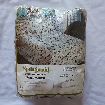 Almohada acolchada Springmaid Swiss Manor vintage 20 x 27 nueva Foto 1 de 4