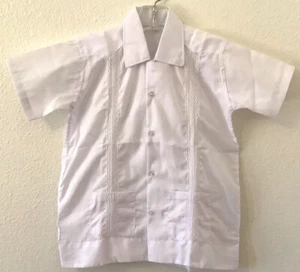 Shirt Boy Guayabera Nicaraguan Boys short sleeve sz 6 embroidery Casual handmade - Picture 1 of 9
