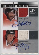 2011-12 SP Game Used Edition /15 Joe Thornton Jarome Iginla #DIS-IT Auto HOF
