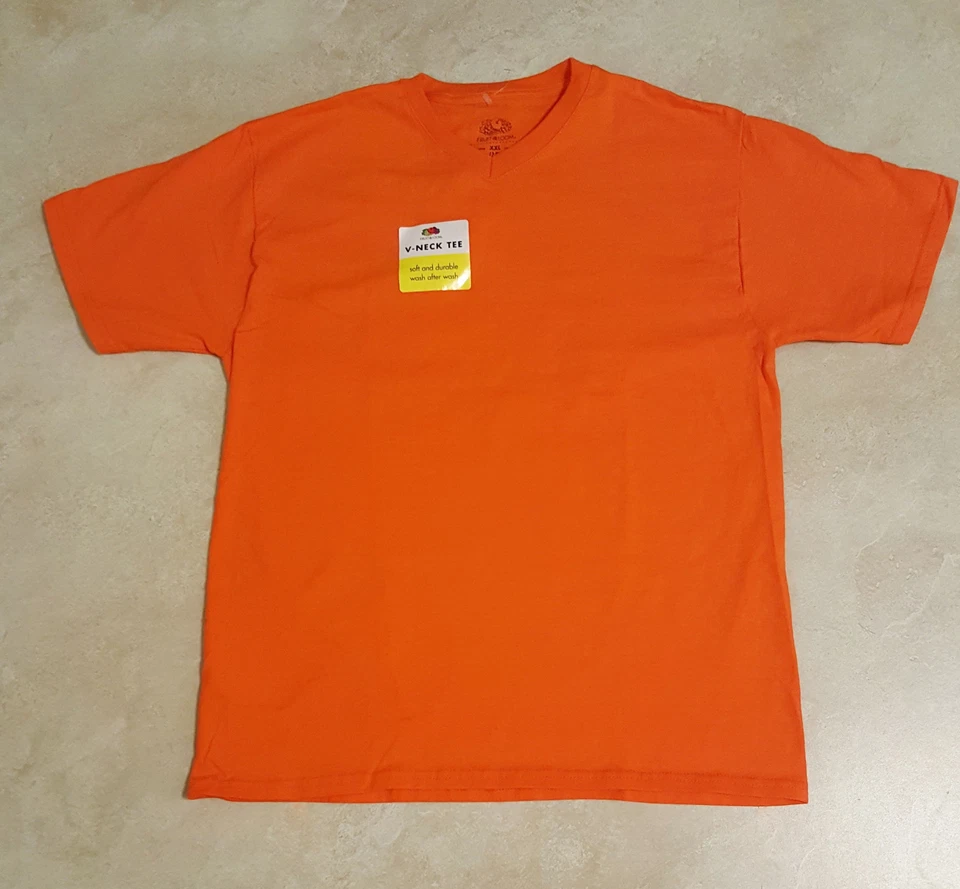 Boys Orange Short Sleeve V-Neck or Crew Neck T-Shirt XS-M-L-XXL - Image 1 of 1