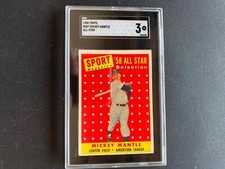 Mickey Mantle 1958 Topps All-Star #487 SGC 3 VG New York Yankees