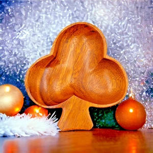 Handcrafted Wood Club Card Suit Vintage Nut Snack Candy Trinket Dish - Picture 1 of 8