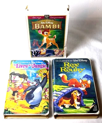 VHS Lot – Classiques Disney VF (Bambi / Rox et Rouky / Le Livre de la Jungle) - Image 1 of 4