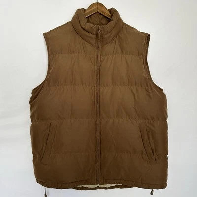 St Johns Bay Camel Brown Puffer Vest Mens L Tall Inner Pockets Utility Outdoors - Image 1 of 4