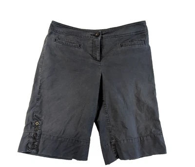 CAbi Women's Muted Blue Bermuda Shorts Style # 954 4 Pockets Cotton/Spandex  10 - Image 1 of 4