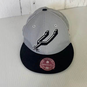 San Antonio Spurs Hat Cap Fitted Mens 8 Gray Black NBA Basketball Wool Hardwood - Picture 1 of 12