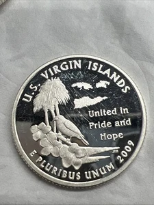 2009-S US Virgin Island Quarter Proof Silver Actual Coin Check All My Quarter - Picture 1 of 2