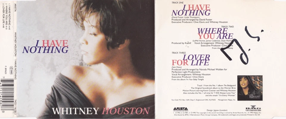 Whitney Houston - I Have Nothing  (3 Track Maxi CD) - Bild 1 von 1