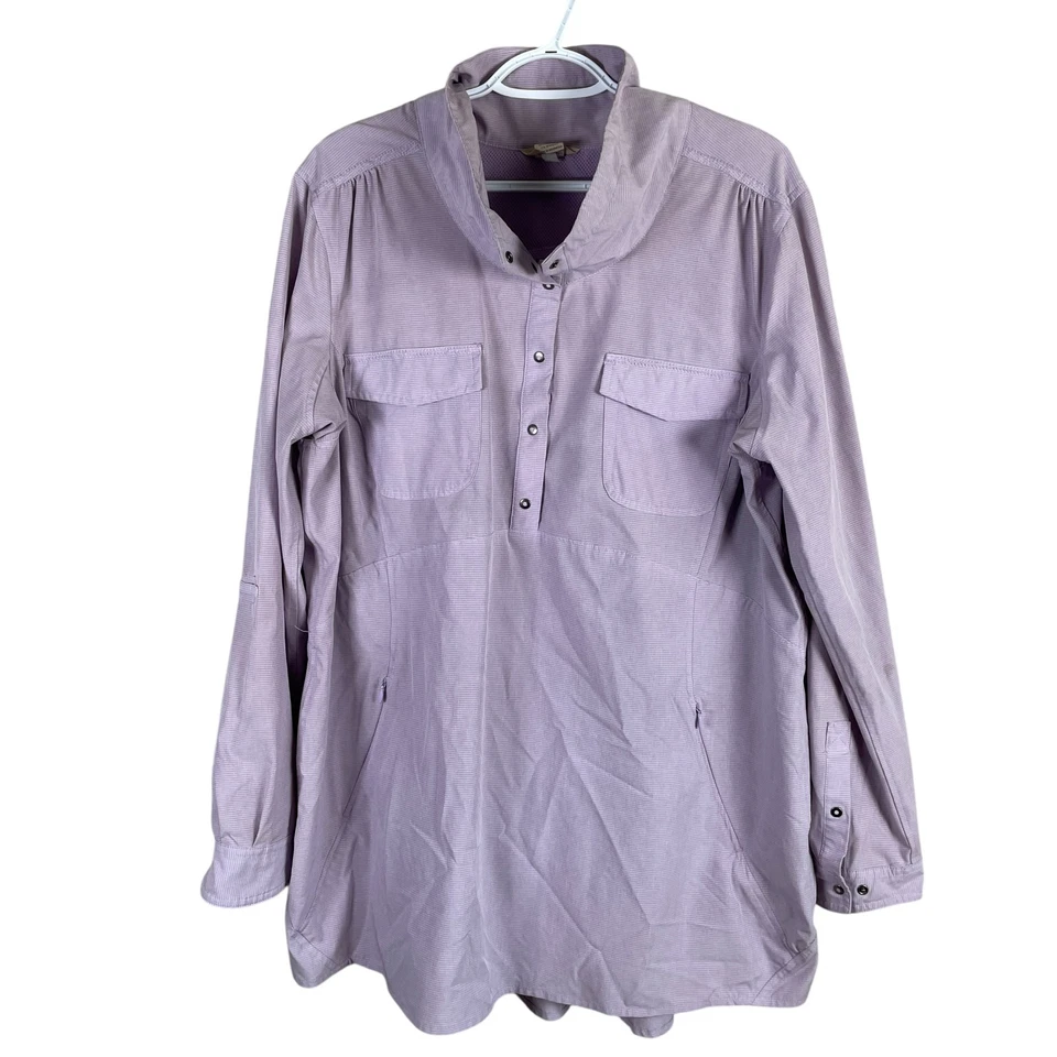 Duluth Sol Survivor Sun Protection Popover Tunic Top Vented Womens XL Purple - Image 1 of 4
