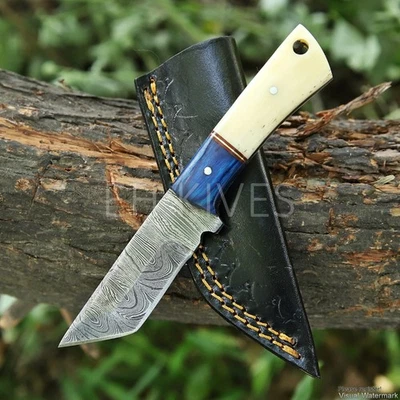 6’’ Handmade Damascus Steel Hunting Sharp Premium Skinner Knife with Sheath - Image 1 of 4