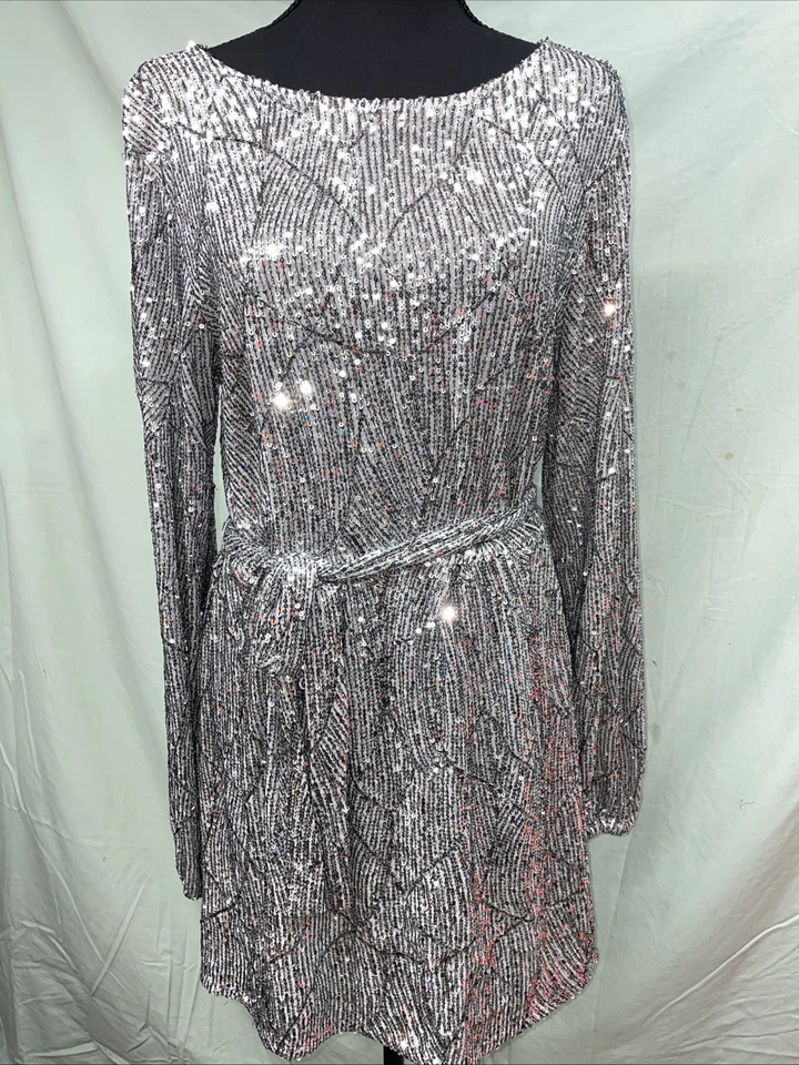 Vestido Brillante Para Mujer Elegante Secuencia Talla L Cóctel Vacaciones Nochevieja Foto 1 de 4