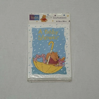 Winnie the Pooh Invitations Baby Shower NIP set of 8 - Image 1 of 3