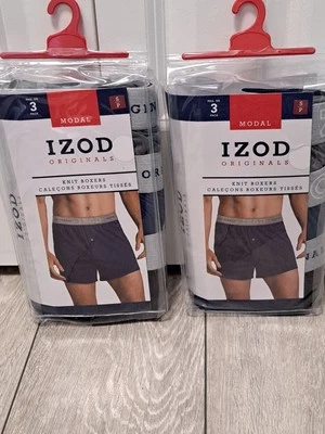 2 Brand New Packs Of IZOD Originals Men's 3 Pair Knit Boxers;  Size Small - Image 1 of 4